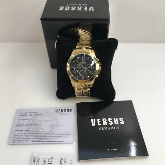 Ship same day - New Authentic VERSUS VERSACE Chrono Lion Bracelet Watch - Picture 10 of 16